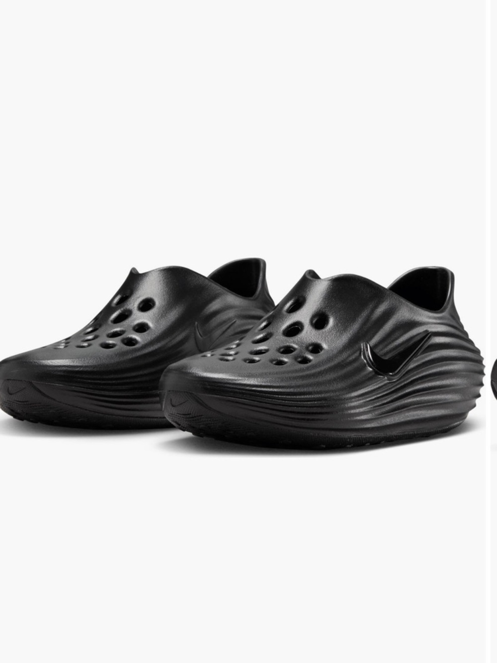 Nike Reactx Rejuvens Black Ventilated Foam Clog w/Gloss Swoosh Size 7W/6M New